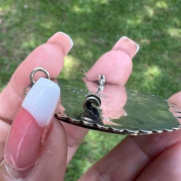 Vintage Sterling Silver Taxco Mexico Turquoise & Lapis Inlay Brooch Pendant - Picture 12 of 17